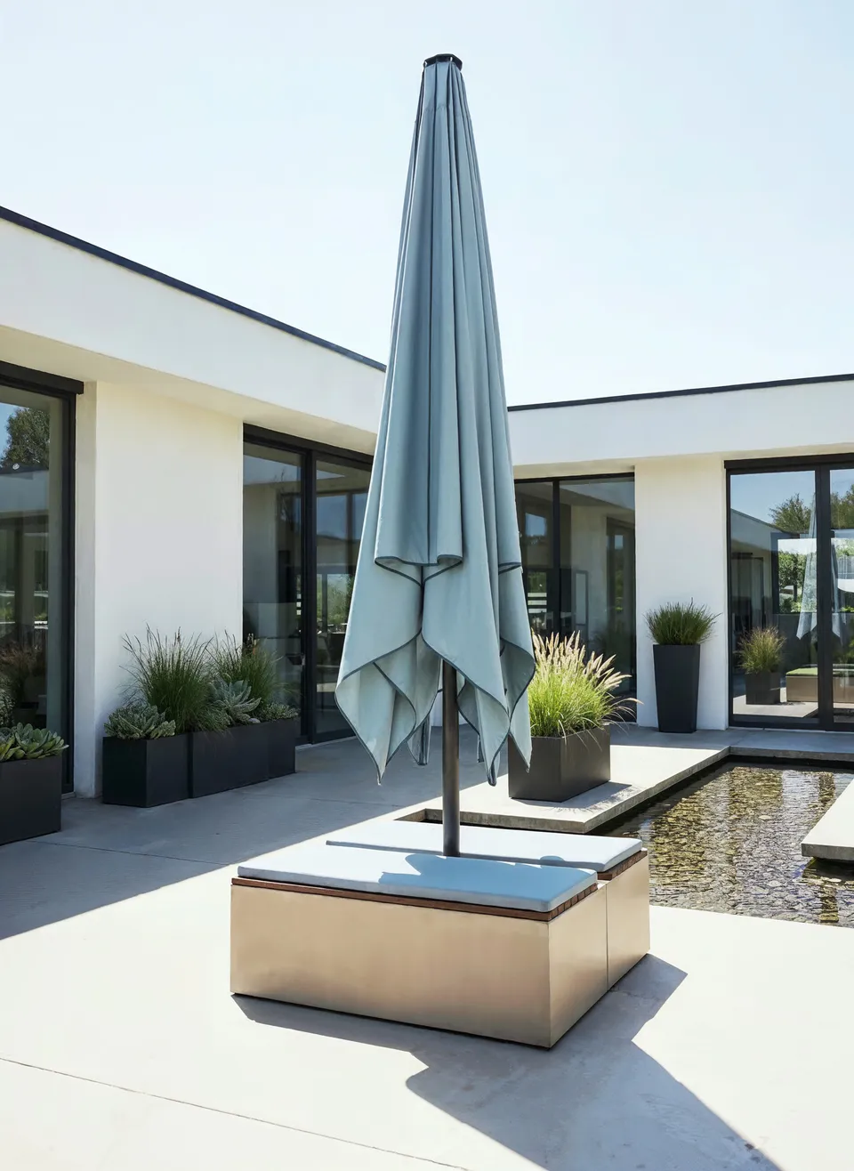 gartensilber-schirmlounge-sitzbank-f-r-sonnenschirm image 1