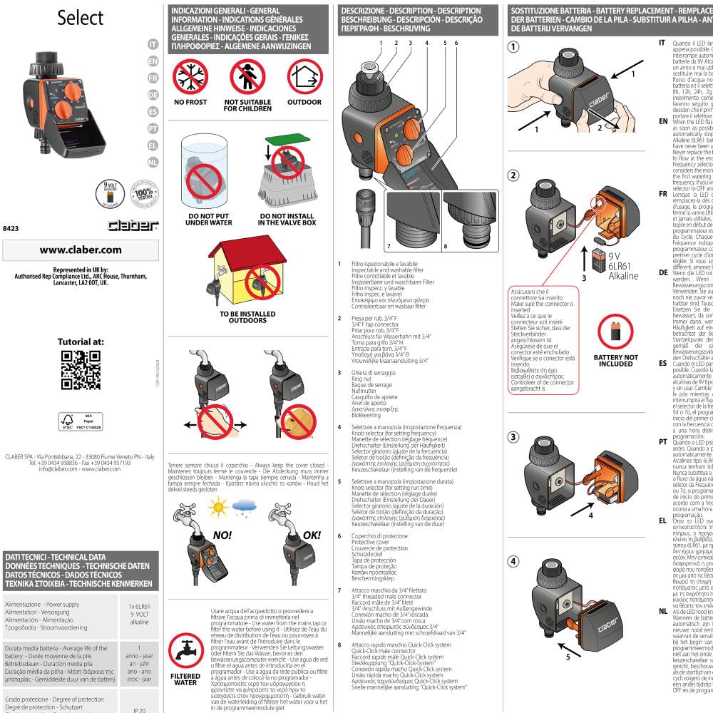 claber-aquauno-select-automatischer-ein-wege-bew-sserungscomputer image 5