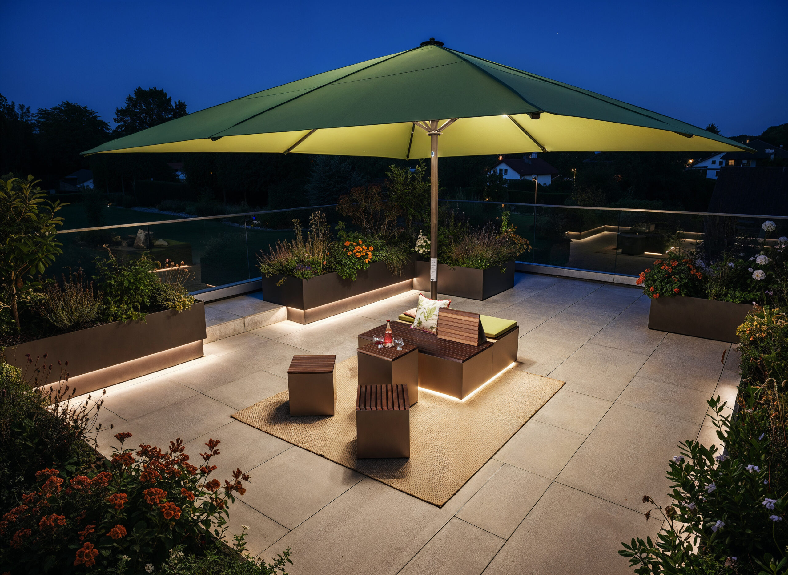 gartensilber-schirmlounge-sitzbank-f-r-sonnenschirm image 2
