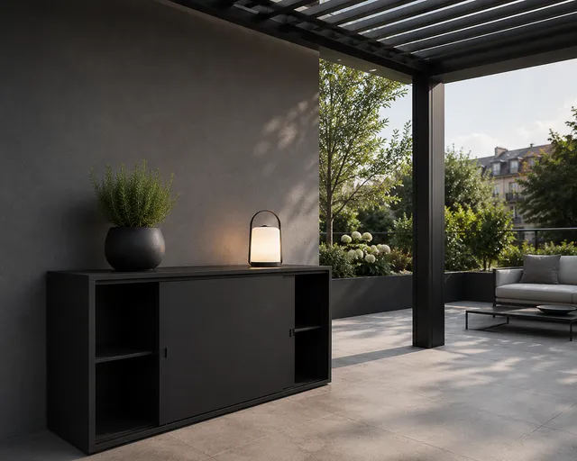 gartensilber-sideboard-outdoor-mit-schiebet-ren-aufbewahrungsschrank image 1
