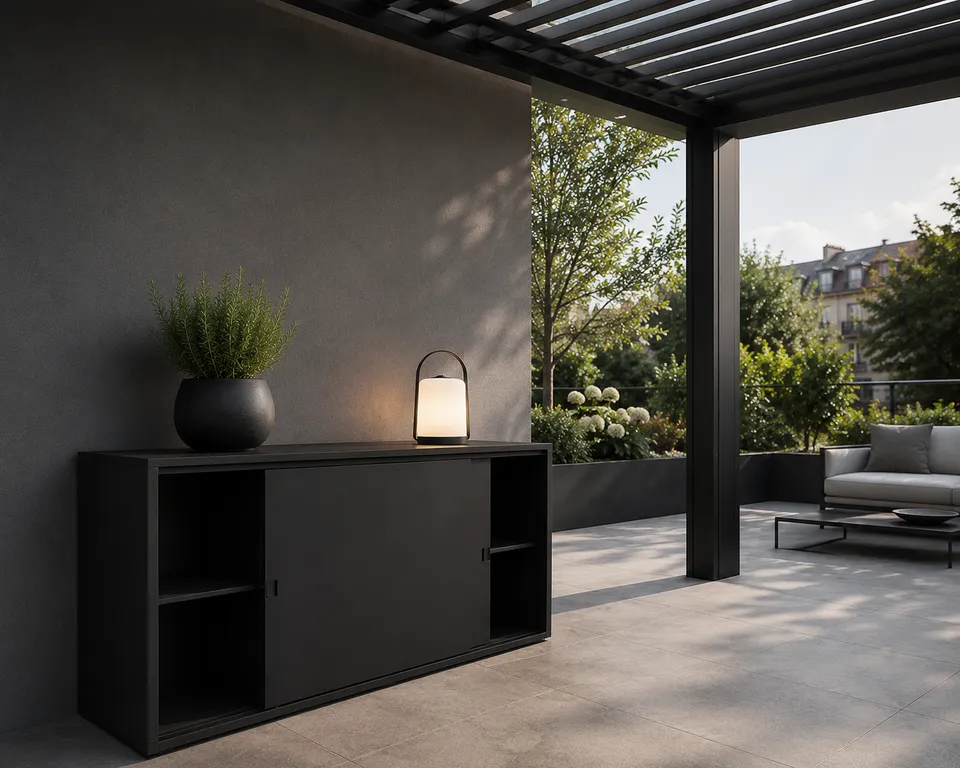 gartensilber-sideboard-outdoor-mit-schiebet-ren-aufbewahrungsschrank image 1