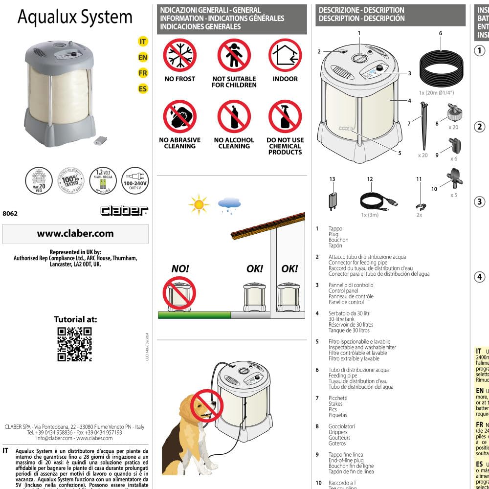 claber-aqualux-system-automatischer-wasserverteiler-f-r-zimmerpflanzen-30l image 5