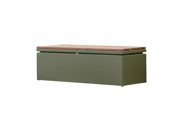 gartensilber-kissenbank-mit-holzauflage-truhe-mit-sitzfl-che-aus-thermo-esche image 1