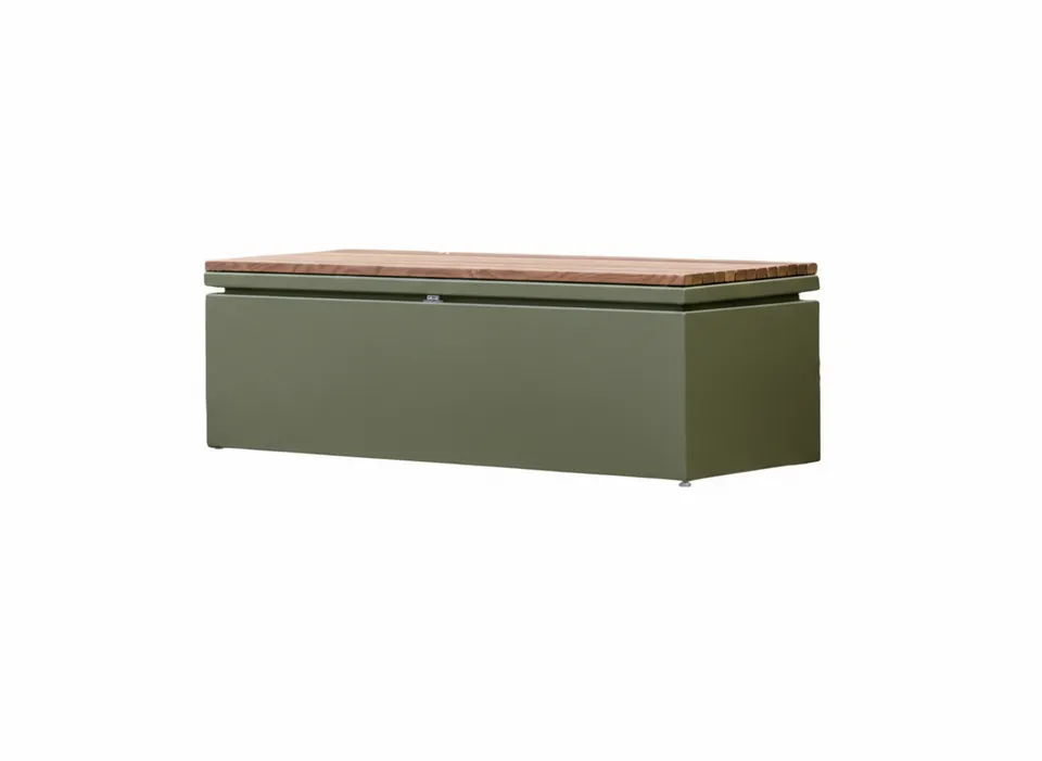 gartensilber-kissenbank-mit-holzauflage-truhe-mit-sitzfl-che-aus-thermo-esche image 1