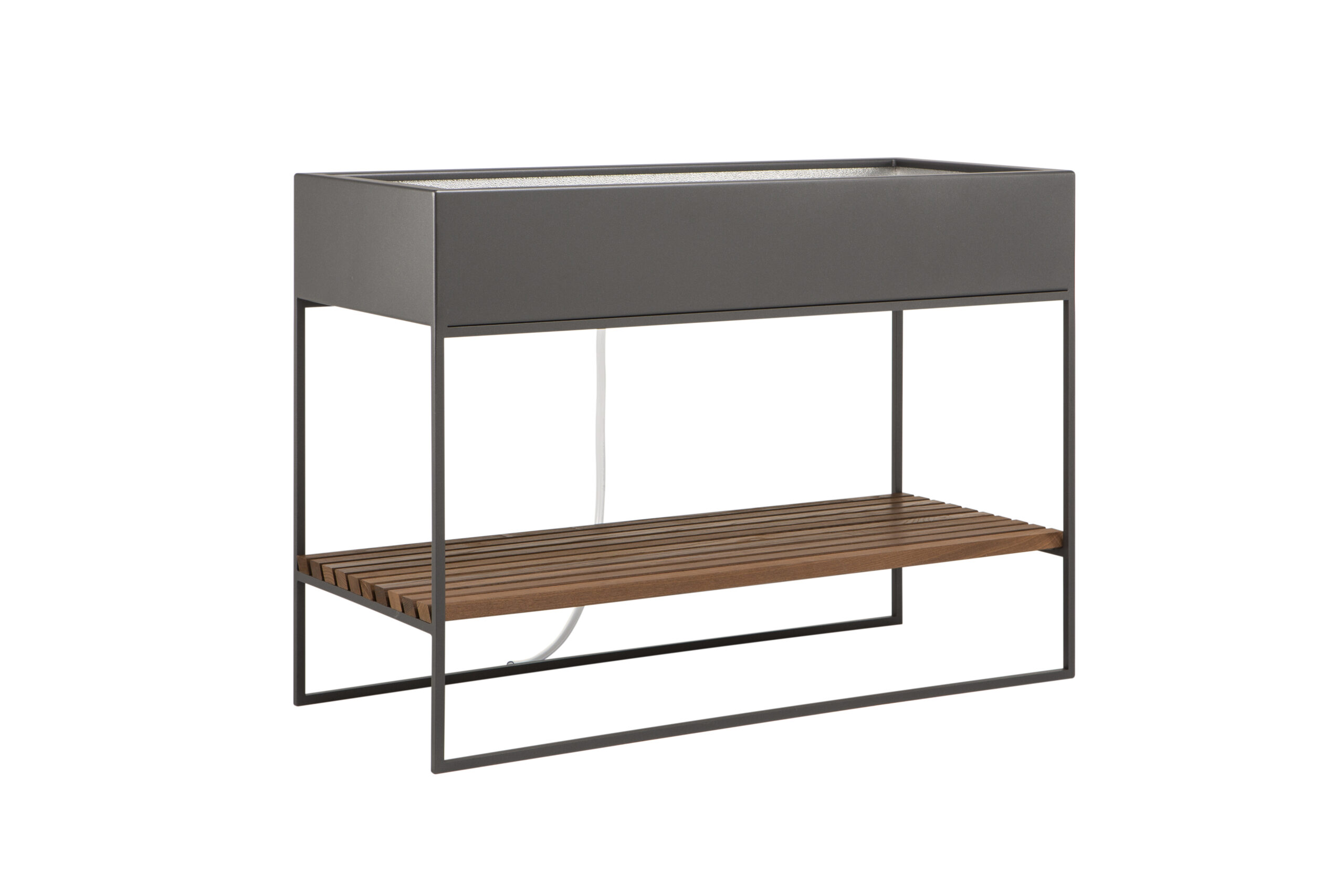 gartensilber-balkonhochbeet-premium-aus-aluminium-mit-thermo-esche-ablage image 1